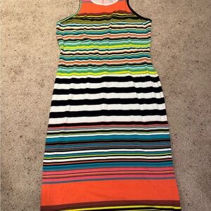 Decree Green and Yellow Sleeveless Halter Sundress